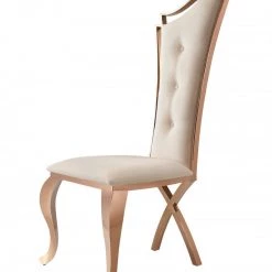 VIG Modrest Bonnie - Beige Velvet & Rose Gold Dining Chair (Set Of 2)