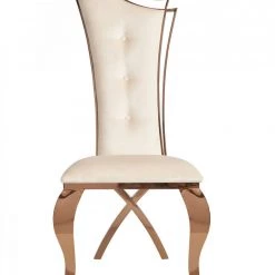 VIG Modrest Bonnie - Beige Velvet & Rose Gold Dining Chair (Set Of 2)