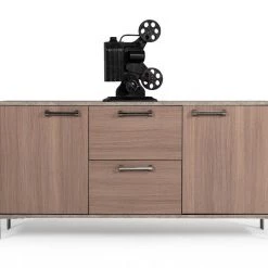 VIG Living Room Nova Domus Boston Modern Brown Oak & Faux Concrete Office File Cabinet