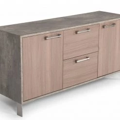 VIG Living Room Nova Domus Boston Modern Brown Oak & Faux Concrete Office File Cabinet