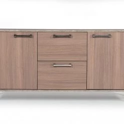 VIG Living Room Nova Domus Boston Modern Brown Oak & Faux Concrete Office File Cabinet