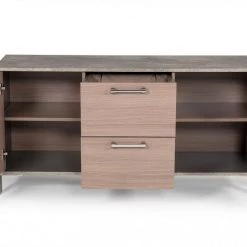 VIG Living Room Nova Domus Boston Modern Brown Oak & Faux Concrete Office File Cabinet