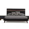 VIG Nova Domus Dali Modern Grey Fabric & Walnut Bed Beds & Headboards