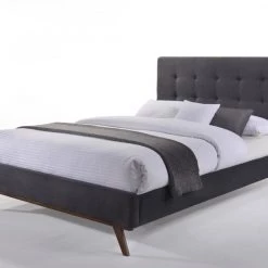 VIG Modrest Addison Mid-Century Modern Grey & Walnut Bedroom Set Beds & Headboards