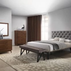 VIG Modrest Gibson Modern Grey Fabric Bed Bedroom