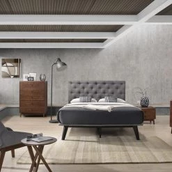 VIG Modrest Gibson Modern Grey Fabric Bed Bedroom