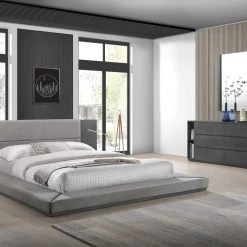 VIG Nova Domus Jagger Modern Grey Bedroom Set Beds & Headboards