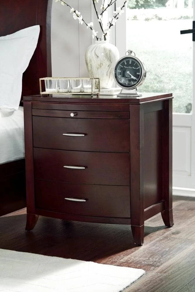 Modus Furniture Brighton Nightstand With Charging Station Bedroom