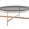 VIG Modrest Bradford - Modern Smoked Glass & Rosegold Coffee Table Living Room