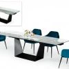 VIG Modrest Bronwin - Modern Glass & Black Metal Extendable Dining Table