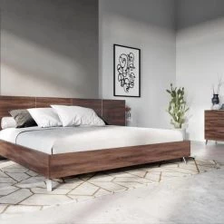 VIG Nova Domus Brooklyn Italian Modern Walnut Bed Beds & Headboards