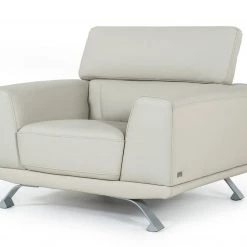 VIG Living Room Divani Casa Brustle Modern Light Grey Eco-Leather Sofa Set