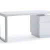 VIG Modrest Carson Modern White & Stainless Steel Desk