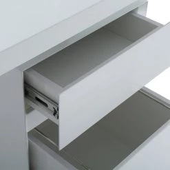 VIG Modrest Carson Modern White & Stainless Steel Desk