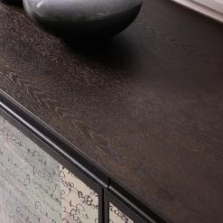 VIG Modrest Phelan - Modern Smoked Ash & Brass Buffet Living Room