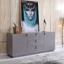 VIG Modrest Buckley - Modern Grey Crackle Buffet Living Room