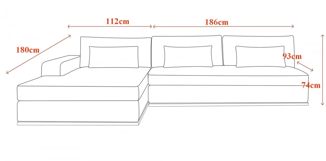 VIG Living Room Divani Casa Ashfield - Modern Grey Fabric Left Facing Sectional Sofa