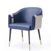VIG Modrest Calder - Blue & Beige Bonded Leather Dining Chair Dining Room