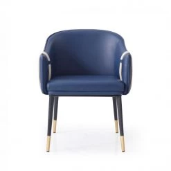 VIG Modrest Calder - Blue & Beige Bonded Leather Dining Chair Dining Room