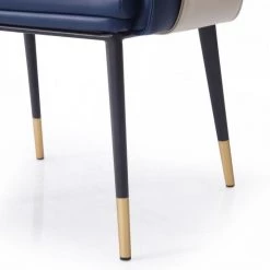 VIG Modrest Calder - Blue & Beige Bonded Leather Dining Chair Dining Room