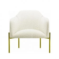 VIG Divani Casa Calhan - White Sherpa Accent Chair Living Room