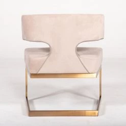 VIG Modrest Calvo Modern Off-White Velvet & Brass Dining Chair Dining Room