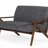 VIG Modrest Candea - Mid-Century Walnut And Grey Loveseat Living Room