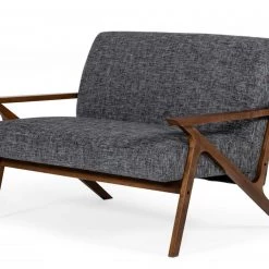 VIG Modrest Candea - Mid-Century Walnut And Grey Loveseat Living Room