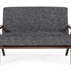 VIG Modrest Candea - Mid-Century Walnut And Grey Loveseat Living Room