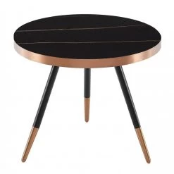 VIG Modrest Cayson - Modern Black Ceramic Small Coffee Table By Hollywood Glam Living Room