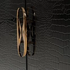 VIG A&X Talin Modern Black Crocodile & Rosegold Buffet Living Room