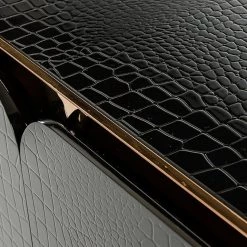 VIG A&X Talin Modern Black Crocodile & Rosegold Buffet Living Room