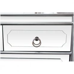 Best Master Furniture Simplicity Mirrored 5 Drawer Hall Chest Bedroom