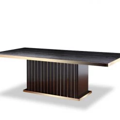 VIG A&X Talin Modern Black Crocodile & Rosegold Dining Table By Hollywood Glam Dining Room