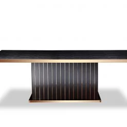 VIG A&X Talin Modern Black Crocodile & Rosegold Dining Table By Hollywood Glam Dining Room
