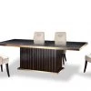 VIG A&X Talin Modern Black Crocodile & Rosegold Dining Table By Hollywood Glam Dining Room