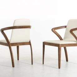 VIG Dining Room Modrest Falcon Modern Walnut And Cream Dining Chair