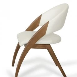 VIG Dining Room Modrest Lucas Modern Cream & Walnut Dining Chair