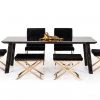VIG Modrest Chadwick Modern Ebony & Rosegold Dining Table