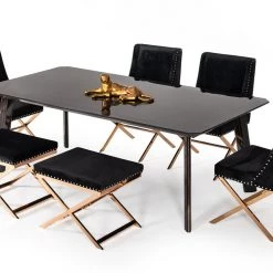 VIG Modrest Chadwick Modern Ebony & Rosegold Dining Table
