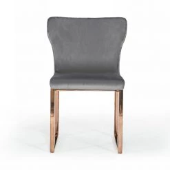 VIG Modrest Chadwick Modern Grey Velvet & Rosegold Dining Chair