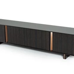VIG Modrest Chadwick Modern Ebony & Rosegold TV Stand