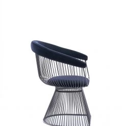 VIG Modrest Chandler - Modern Black Velvet & Black Stainless Steel Dining Chair Dining Room