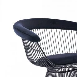 VIG Modrest Chandler - Modern Black Velvet & Black Stainless Steel Dining Chair Dining Room