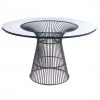 VIG Modrest Chandler - Modern Round Glass & Black Stainless Steel Dining Table Dining Room
