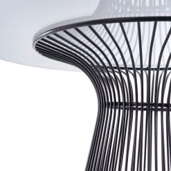 VIG Modrest Chandler - Modern Round Glass & Black Stainless Steel Dining Table Dining Room