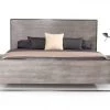 VIG Modrest Charlene Modern Grey Elm & Stainless Steel Bed