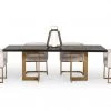 VIG Dining Room Modrest Cheryl Modern Black Acacia & Antique Brass Dining Table