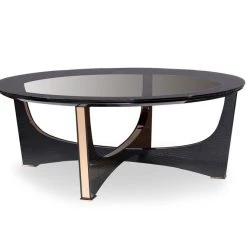 VIG A&X Talin Modern Black Crocodile & Rosegold Coffee Table Living Room