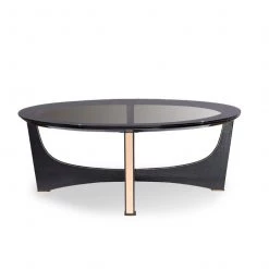 VIG A&X Talin Modern Black Crocodile & Rosegold Coffee Table Living Room